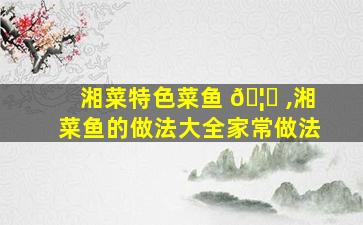 湘菜特色菜鱼 🦋 ,湘菜鱼的做法大全家常做法